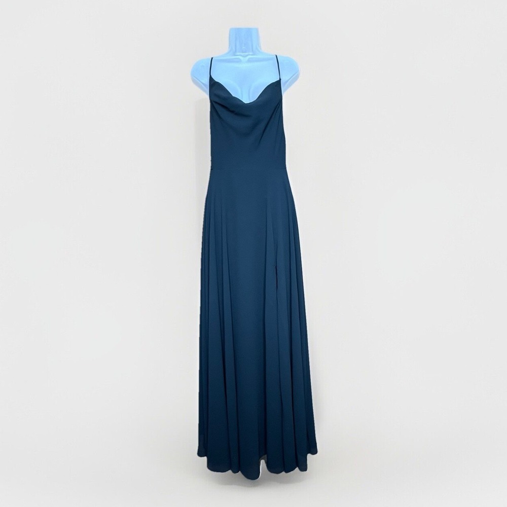 Lulus‎ Maxi Dress M Black Lace Up Open Back Formal Y2K Whimsigoth Prom Witchy